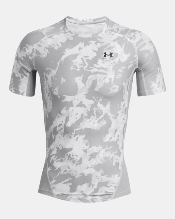 Men's HeatGear® Iso-Chill Printed Short Sleeve in Gray image number 2